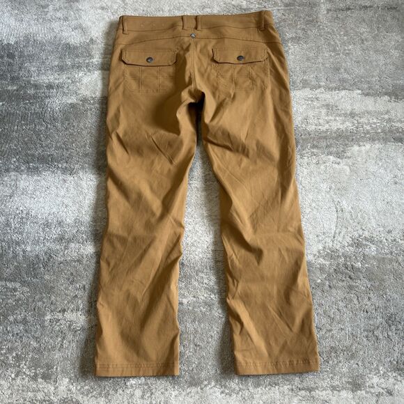 Prana Pants Womens 14 Halle Straight Hiking Stretch Quick Dry Gold Yellow RollUp - Picture 7 of 10
